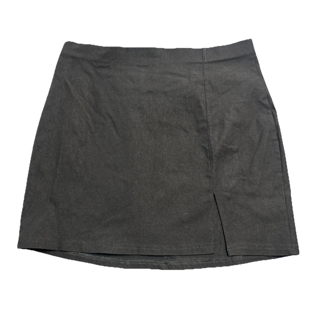 Black Mini Skirt Bodycon Stretchy‎ Pull On Large Sexy Goth Y2K